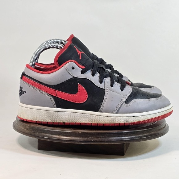 Jordan Other - Air Jordan 1 Low OG Shoes Youth Size 4.5Y Black Red Gray 553560-060 Sneaker Nike